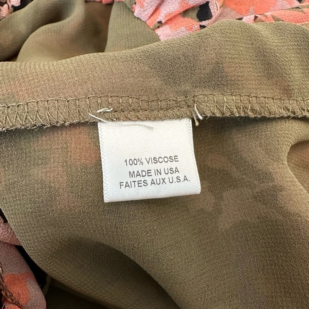 Misa Los Angeles Editha Dress Floral Pink Coral Black Green Size XS NWT w/ Flaw - Picture 12 of 13
